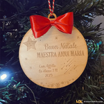 Pallina di Natale in legno Regalo per Maestra personalizzabile - Stelline-Decorazioni natalizie-Lol T-shirt