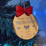 Pallina di Natale in Plexiglass Regalo per Maestra personalizzabile - Fiocchetti-Decorazioni natalizie-Lol T-shirt