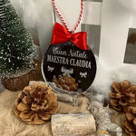 Pallina di Natale in Plexiglass Specchio Regalo per Maestra personalizzabile - Fiocchetti-Decorazioni natalizie-Lol T-shirt