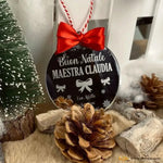 Pallina di Natale in Plexiglass Specchio Regalo per Maestra personalizzabile - Fiocchetti-Decorazioni natalizie-Lol T-shirt