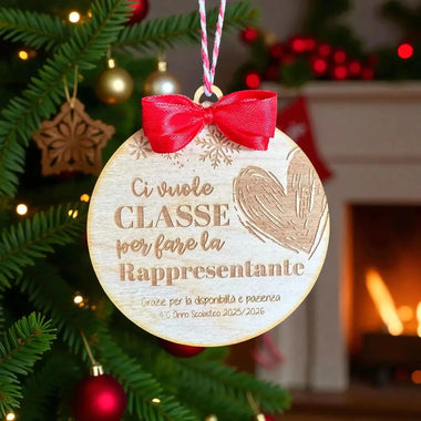 Pallina di Natale per Rappresentante di Classe Personalizzata con Anno Scolastico-Decorazioni natalizie-Lol T-shirt