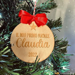 Pallina di Natale personalizzabile con nome e anno "Il mio primo Natale" - Stellina in Plexiglass-Decorazioni natalizie-Lol T-shirt