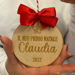Pallina di Natale personalizzabile con nome e anno "Il mio primo Natale" - Stellina in Plexiglass-Decorazioni natalizie-Lol T-shirt