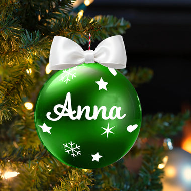 Pallina di Natale Verde Lucida Personalizzabile con Nome