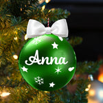 Pallina di Natale Verde Lucida Personalizzabile con Nome