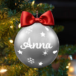Pallina di Natale Argento Lucida Personalizzabile con Nome