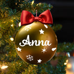 Pallina di Natale Oro Lucida Personalizzabile con Nome