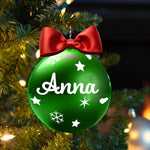 Pallina di Natale Verde Lucida Personalizzabile con Nome