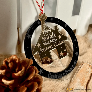 Pallina di Natale Personalizzata Primo Natale nella nuova casa-Decorazioni natalizie-Lol T-shirt