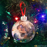Pallina di Natale Trasparente Personalizzata con Foto-Decorazioni natalizie-Lol T-shirt