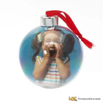 Pallina di Natale Trasparente Personalizzata con Foto-Decorazioni natalizie-Lol T-shirt