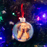 Pallina di Natale Trasparente Personalizzata con Foto-Decorazioni natalizie-Lol T-shirt