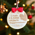 Pallina di Natale per Rappresentante di Classe Personalizzata con Anno Scolastico