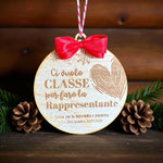 Pallina di Natale per Rappresentante di Classe Personalizzata con Anno Scolastico