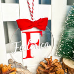 Pallina di Natale in Plexiglass trasparente personalizzata con nome e iniziale