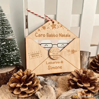 Porta letterina di Babbo Natale in legno da appendere-Decorazioni natalizie-Lol T-shirt