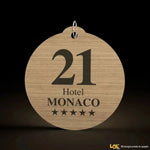 Portachiavi Hotel in Legno Rotondo Personalizzato-portachiavi hotel-Lol T-shirt