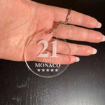 Portachiavi Hotel Rotondi in Plexiglass Trasparente con Incisione-portachiavi hotel-Lol T-shirt