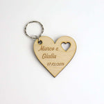 Portachiavi in legno a forma di cuore con incisione-Portachiavi-Lol T-shirt