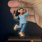 Portachiavi personalizzato effetto cartoon con la tua foto-Portachiavi-Lol T-shirt