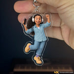 Portachiavi personalizzato effetto cartoon con la tua foto
