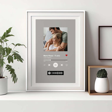 Poster / Quadro Coppia Personalizzato Stile Spotify – Regalo San Valentino o Anniversario-Cornice Spotify-Lol T-shirt