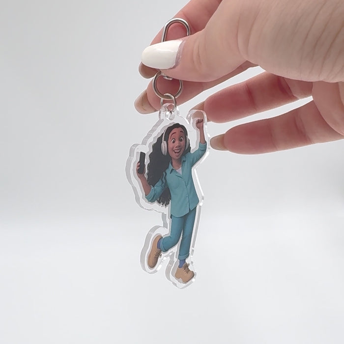 Portachiavi personalizzato effetto cartoon con la tua foto