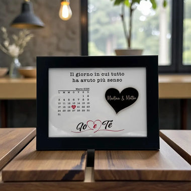 Quadretto Io e Te con Data, nomi e dedica personalizzata - Idea regalo per San Valentino o Anniversario-Quadro-Lol T-shirt