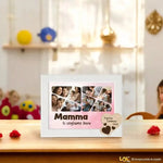 Quadro Bianco Mamma Personalizzato con nomi e 8 Foto e Cuore in Legno-Quadro-Lol T-shirt