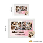 Quadro Bianco Mamma Personalizzato con nomi e 8 Foto e Cuore in Legno-Quadro-Lol T-shirt