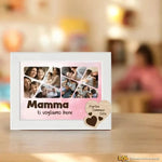 Quadro Bianco Mamma Personalizzato con nomi e 8 Foto e Cuore in Legno-Quadro-Lol T-shirt