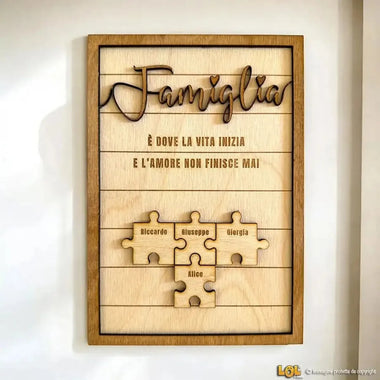 Quadro da appoggio in legno Famiglia Idea Regalo-Quadro-Lol T-shirt