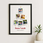 Quadro di Natale Personalizzato con Foto Polaroid a Forma di Albero e Cognome Famiglia-Quadro-Lol T-shirt