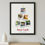 Quadro di Natale Personalizzato con Foto Polaroid a Forma di Albero e Cognome Famiglia-Quadro-Lol T-shirt