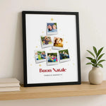Quadro di Natale Personalizzato con Foto Polaroid a Forma di Albero e Cognome Famiglia-Quadro-Lol T-shirt