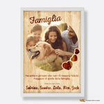 Quadro Famiglia Personalizzata con Foto e Dedica - Design Cuoricini con Cornice Bianca-Quadro-Lol T-shirt