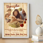Quadro Famiglia Personalizzata con Foto e Dedica - Design Cuoricini con Cornice Bianca-Quadro-Lol T-shirt