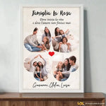 Quadro Famiglia Personalizzato con Dedica, Nomi e Foto a forma di Cuoricini-Quadro-Lol T-shirt