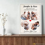 Quadro Famiglia Personalizzato con Dedica, Nomi e Foto a forma di Cuoricini-Quadro-Lol T-shirt