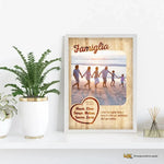 Quadro Famiglia Personalizzato con Foto, Dedica e Cuore con Nomi - Con Cornice Bianca-Quadro-Lol T-shirt