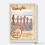Quadro Famiglia Personalizzato con Foto, Dedica e Cuore con Nomi - Con Cornice Bianca-Quadro-Lol T-shirt