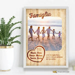 Quadro Famiglia Personalizzato con Foto, Dedica e Cuore con Nomi - Con Cornice Bianca-Quadro-Lol T-shirt