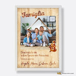 Quadro Famiglia Personalizzato con Foto e Dedica - Casa e Amore con Cornice Bianca-Quadro-Lol T-shirt