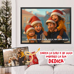 Quadro Personalizzato Natalizio 3D Stile Cartoon con Foto e Dedica – Idea Regalo Originale