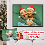 Quadro Personalizzato Natalizio 3D Stile Cartoon con Foto e Dedica – Idea Regalo Originale