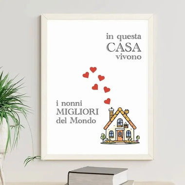 Quadro In questa casa vivono i nonni migliori del mondo – Idea Regalo per i Nonni, Festa dei Nonni-Quadro-Lol T-shirt