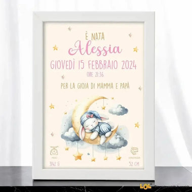 Quadro Nascita Coniglietto Rosa Nuvola-Quadro-Lol T-shirt