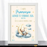 Quadro Nascita Orsetto Azzurro Nuvola-Quadro-Lol T-shirt