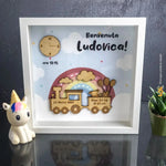 Quadro Nascita Trenino Cornice Quadrata-Quadro-Lol T-shirt