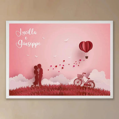 Quadro Personalizzato Amore Mongolfiera-Quadro-Lol T-shirt